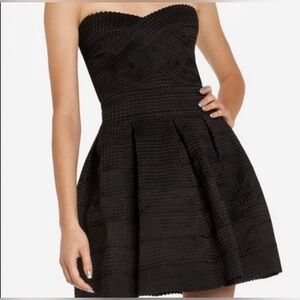Express Black Strapless Bubble Mini Dress